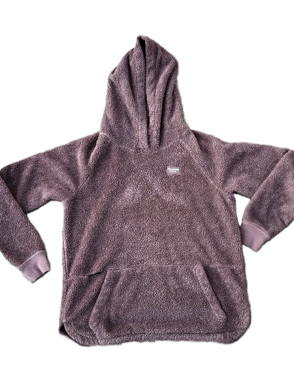 Abercrombie Kids 15/16 Mauve Sherpa Fleece Hoodie Cozycore Teddy Pullover 4482